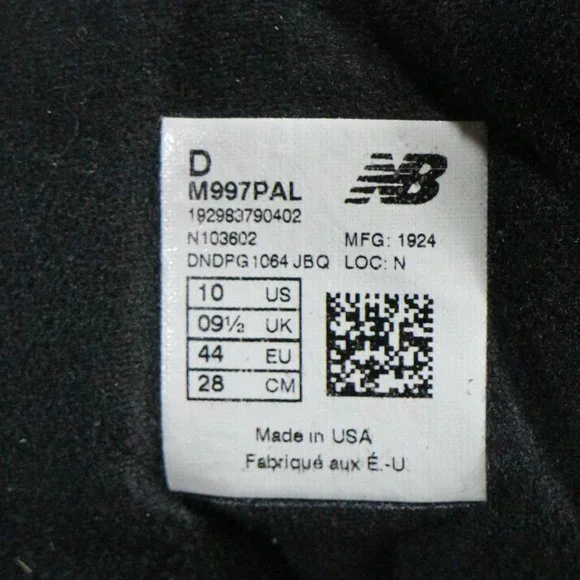 NEW BALANCE 997 Black Beige 'Patchwork' Sneakers Sz 10 Men New In Box - Picture 12 of 13